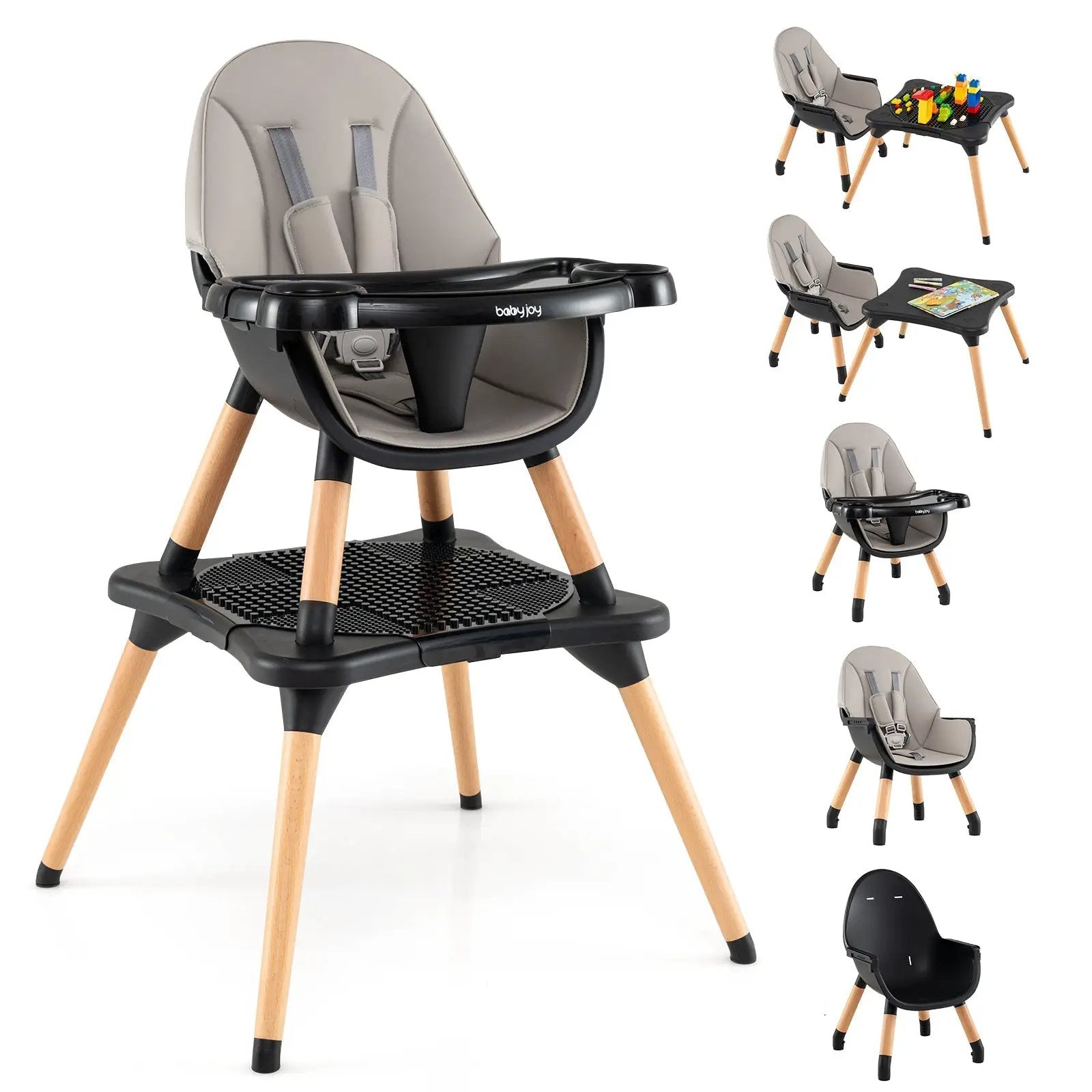 5-in-1 Baby Wooden Convertible High Chair by DirectDeals