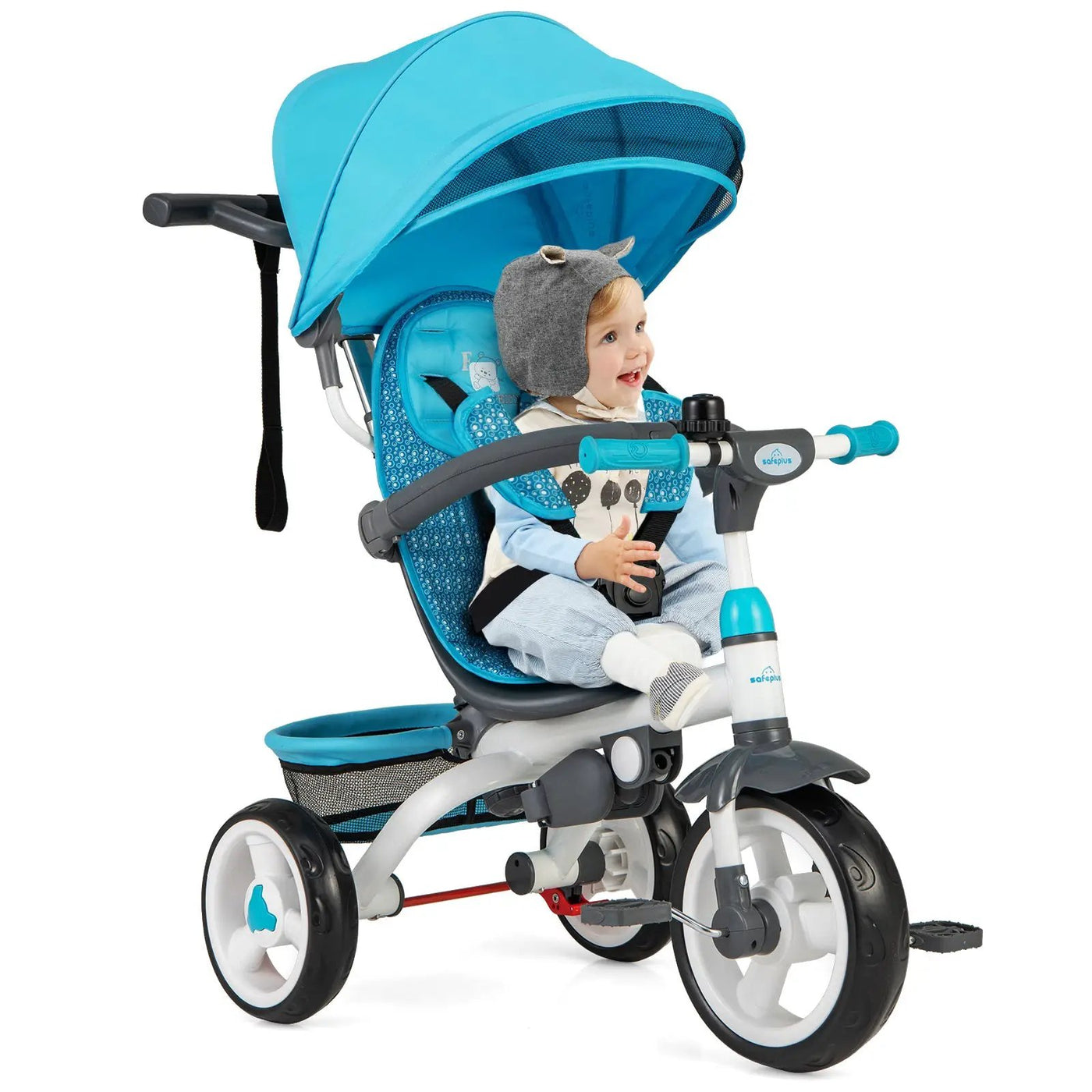 5-in-1 Detachable Baby Stroller Tricycle with Round Canopy by DirectDeals