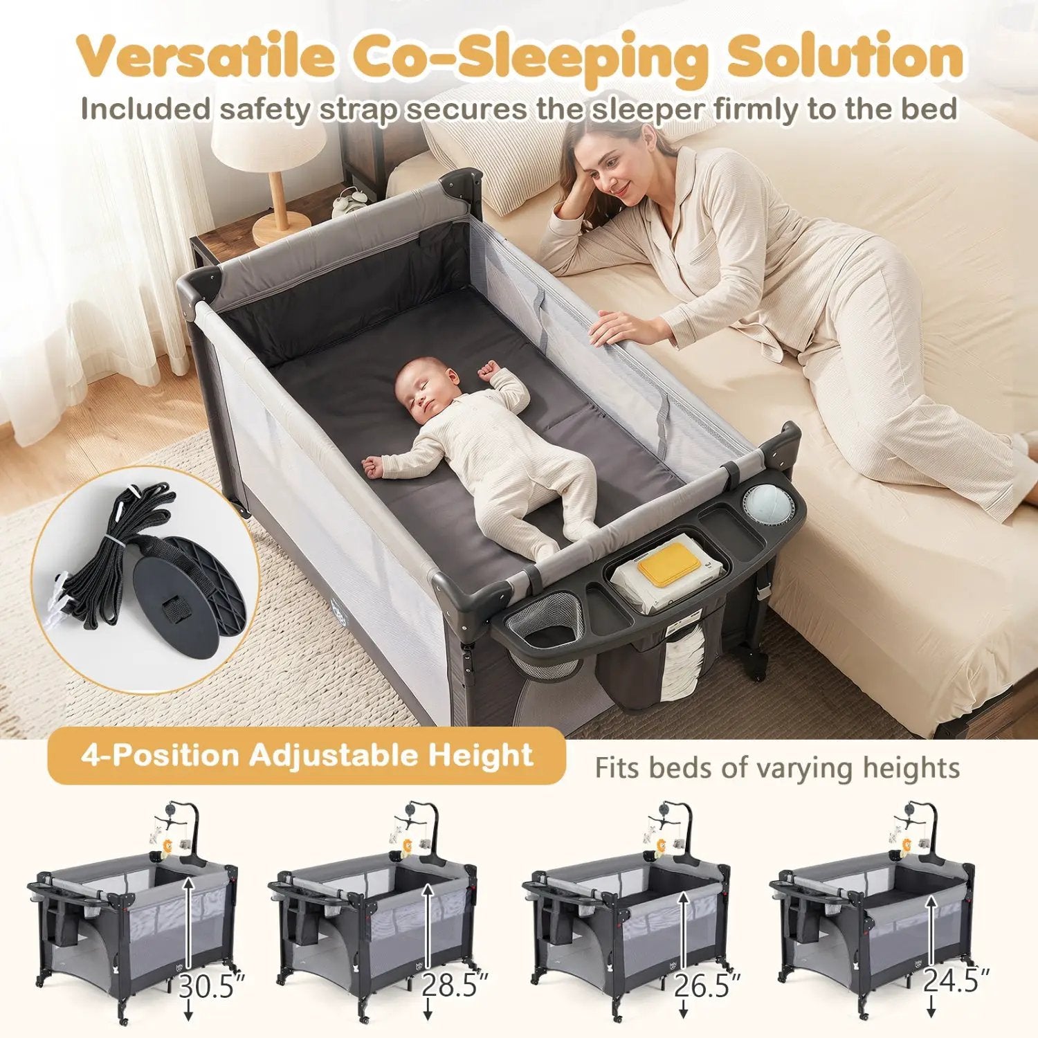 5-in-1 Portable Baby Pack and Play with Music Box by DirectDeals