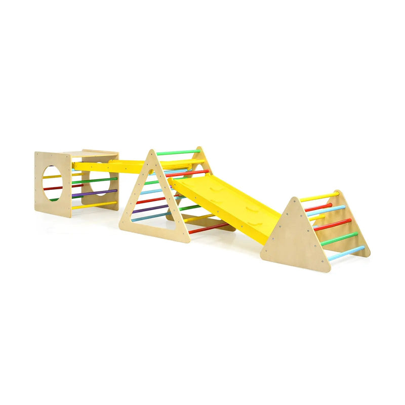 5 in 1 Kids Triangle Climber Play Gym Set with 2 Ramps by DirectDeals