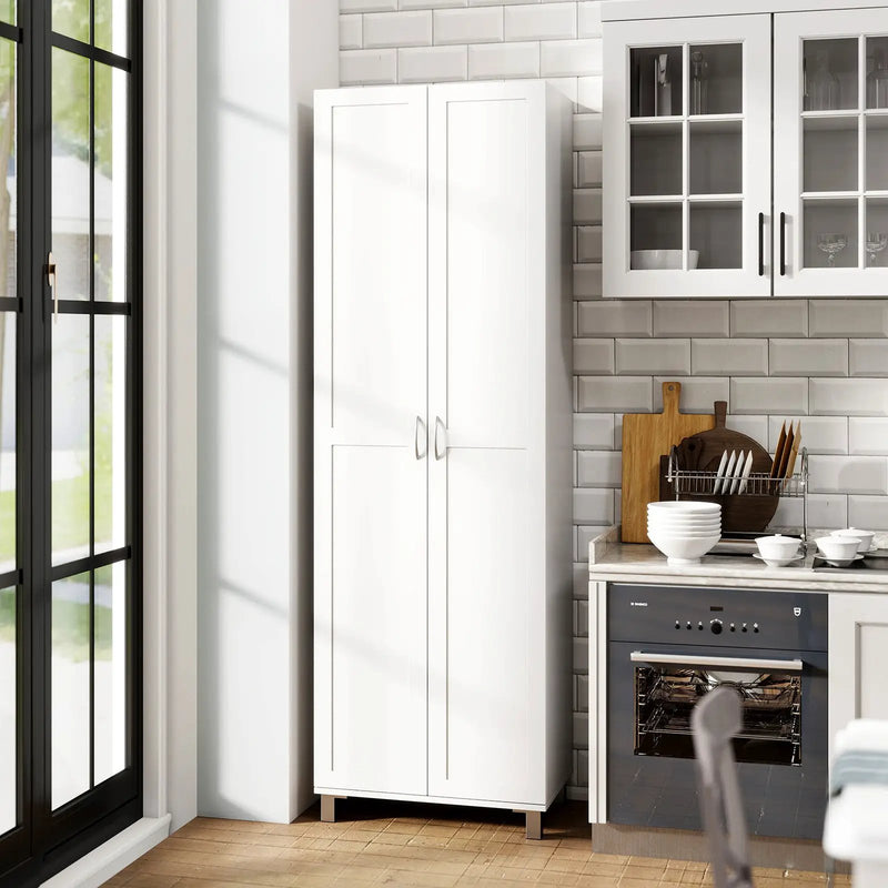 73.5 Inch Freestanding Double Door Tall Versatile Storage Organizer-White by DirectDeals