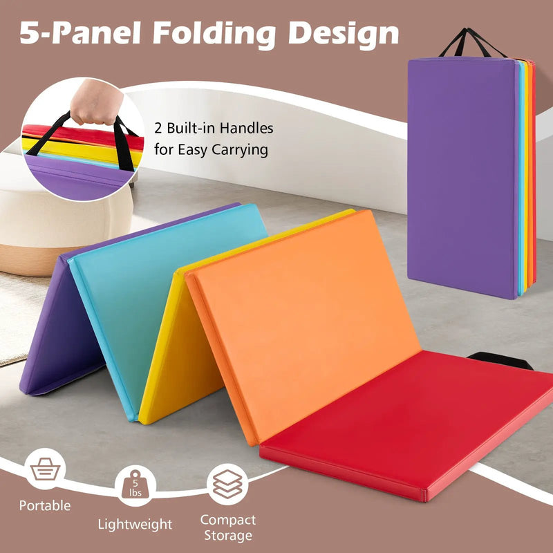5-Panel Folding Gymnastics Mat for Kids by DirectDeals