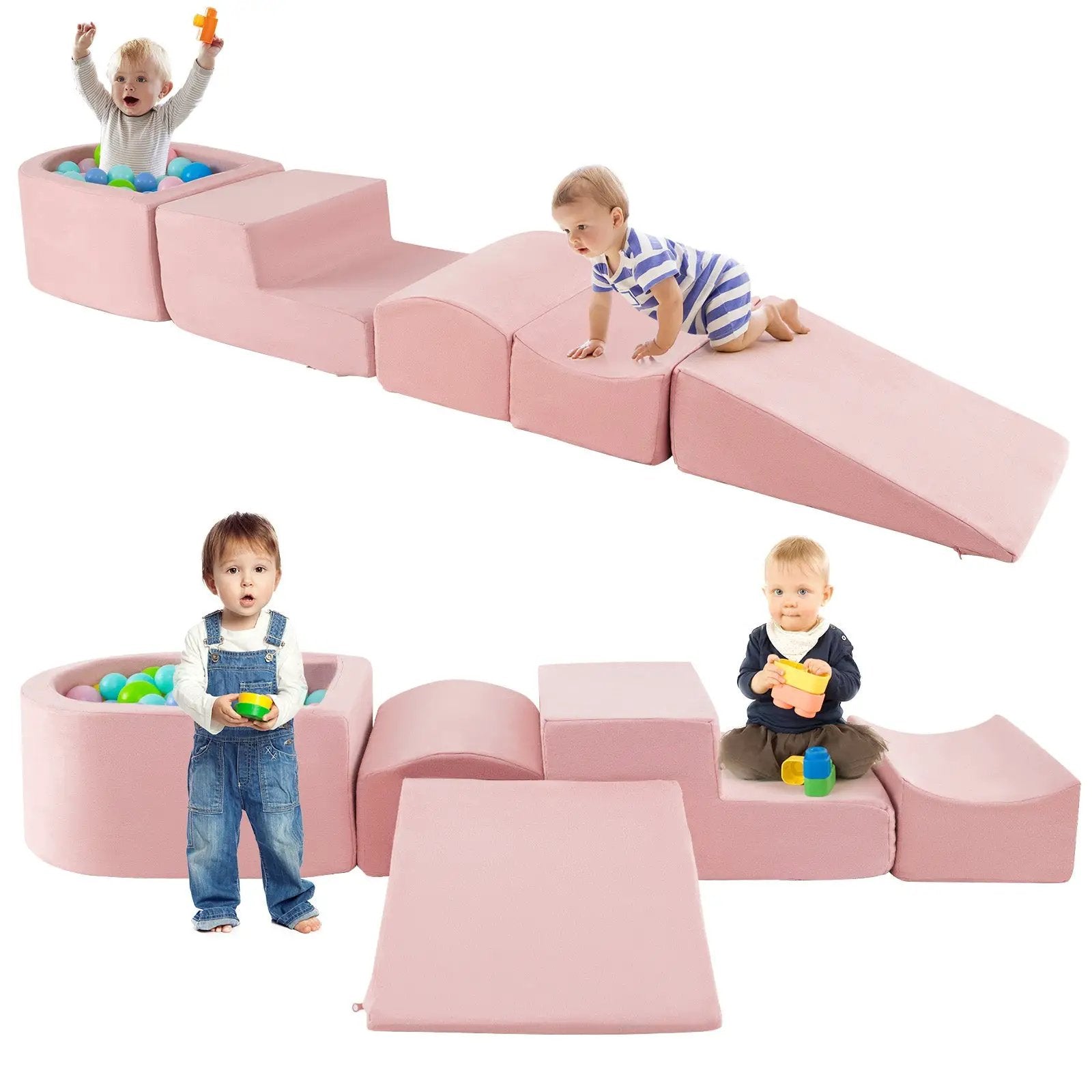 5-Piece Climb and Crawl Playset with Ball Pit for Kids by DirectDeals
