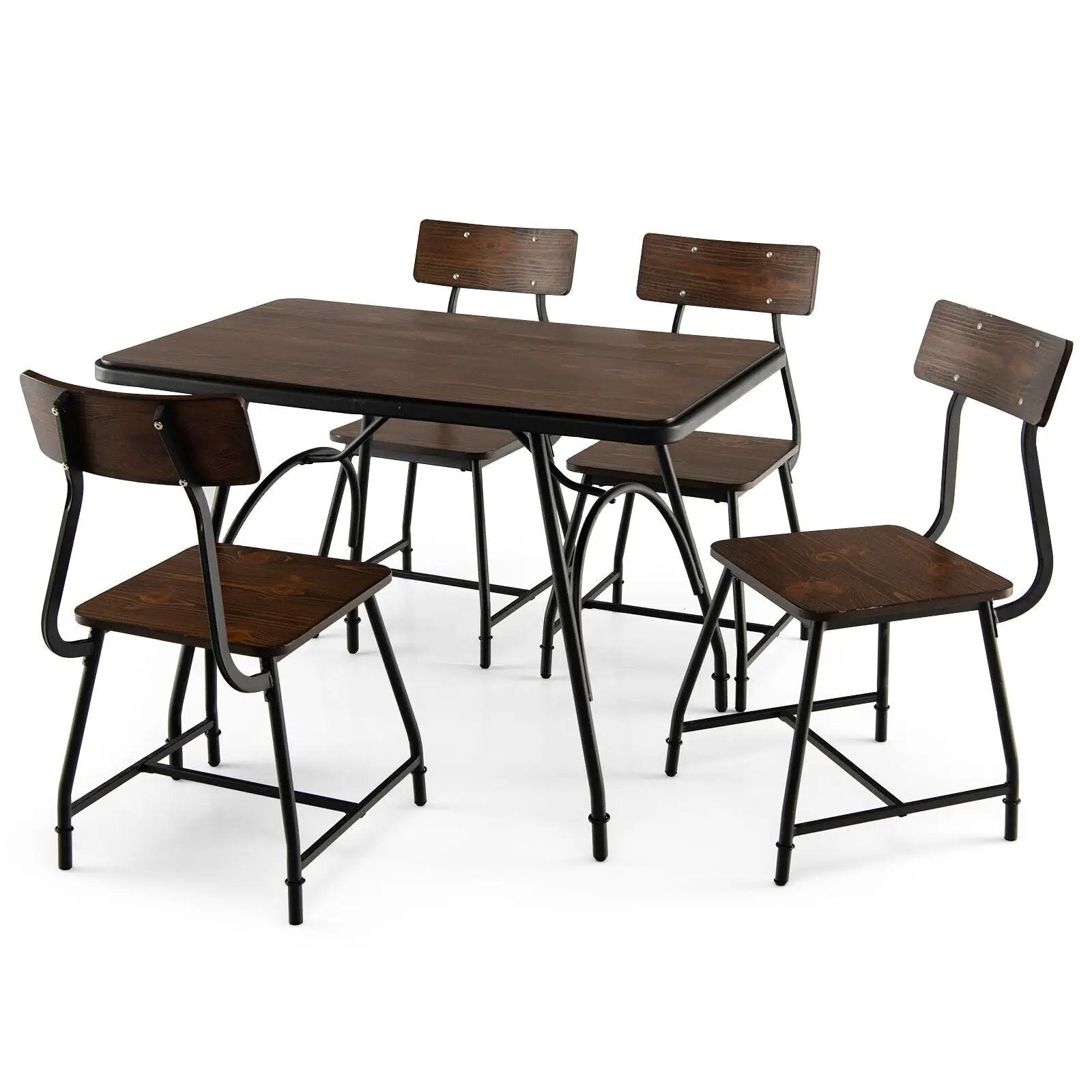 5 Piece Rectangular Dining Table Set with Metal Frame by DirectDeals