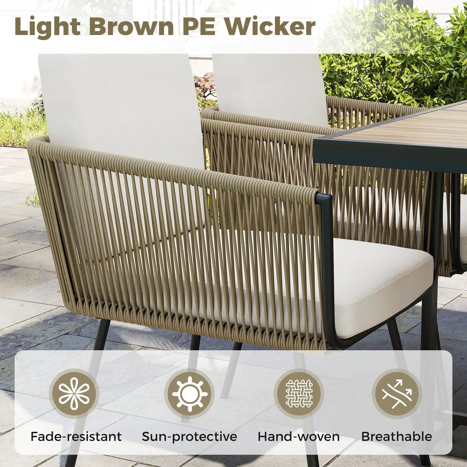 5 Pieces Patio Dining Set with Acacia Wood Tabletop by DirectDeals