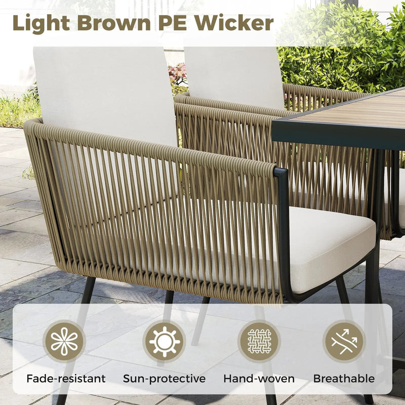5 Pieces Patio Dining Set with Acacia Wood Tabletop by DirectDeals