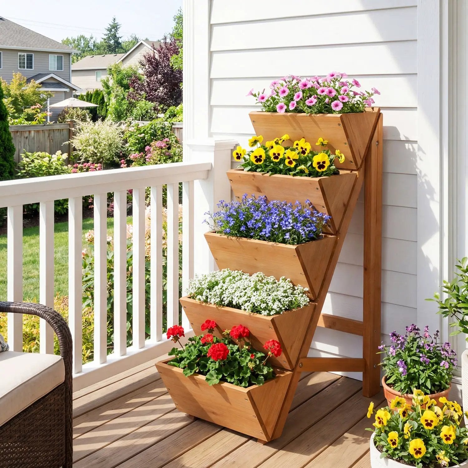 5-tier Vertical Raised Garden Bed Wood Elevated Planter Box with Legs by DirectDeals