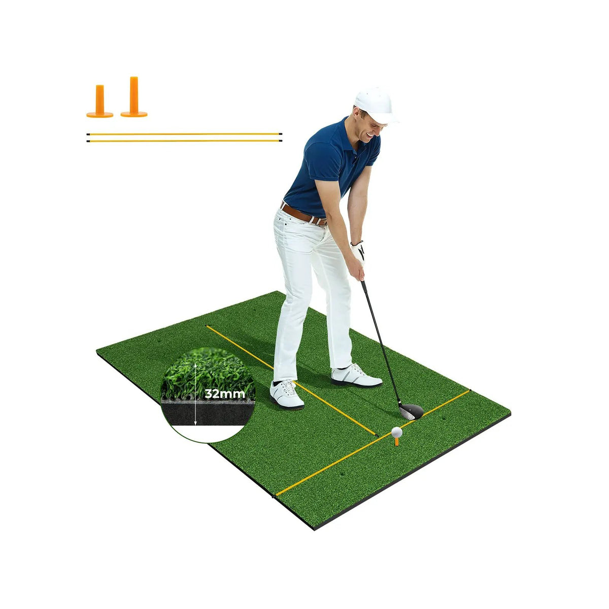 5 x 3 ft Artificial Turf Grass Practice Mat for Indoors and Outdoors by DirectDeals