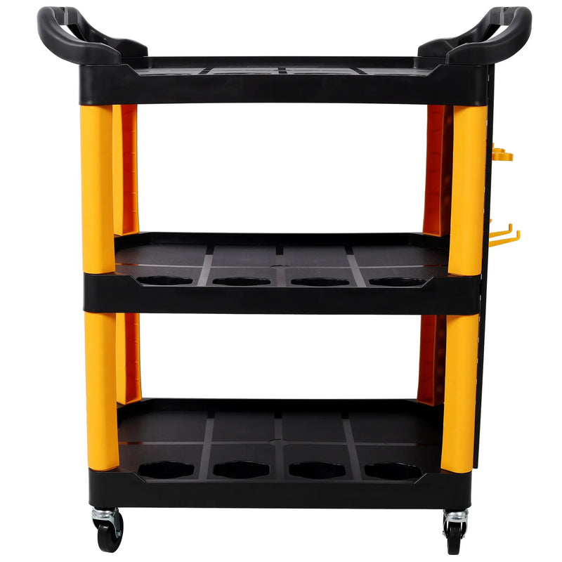 3 Tier Rolling Auto Detail Cart With Wheels - Yellow & Black by HouseOfZazla
