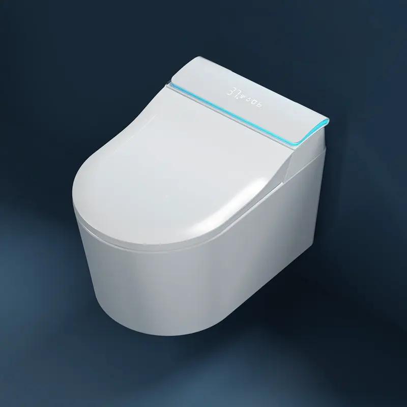 Wall-Mounted Smart Toilet with Automatic Lid Opening by HouseOfZazla