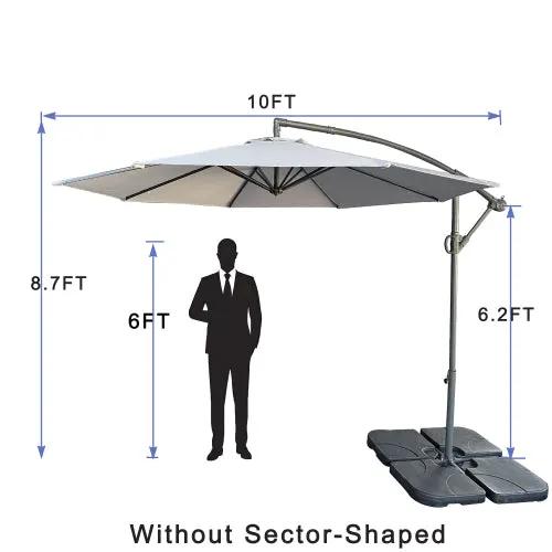 10ft Offset Patio Umbrella - Base Sold Separately by HouseOfZazla