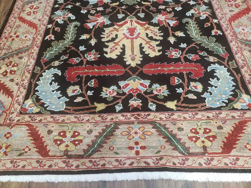 Peshawar Rug, 6x9 Rug, Hand Knotted Wool Area Rug, Black and Silver Rug, Unique Oriental Carpet, Handmade, Medium Sized Rug, Persian Rug by Jewel Rugs