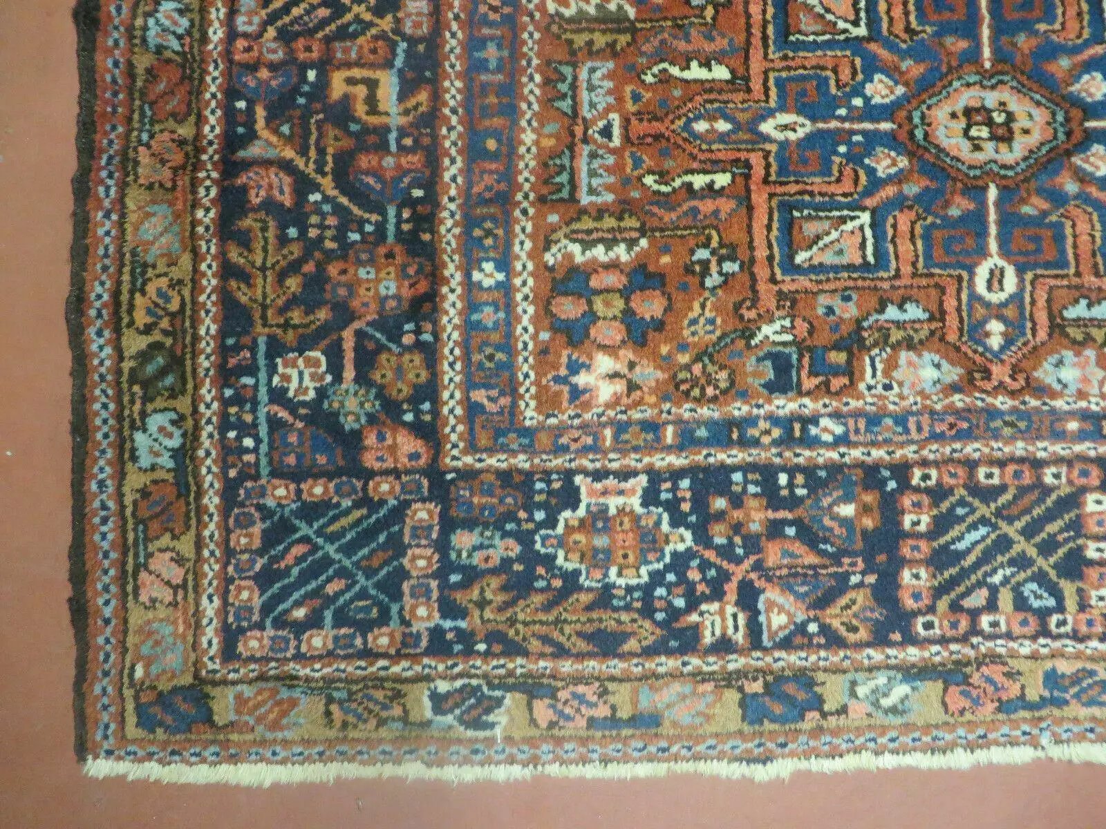 Persian Karajeh Rug 5x6, Antique Geometric Medallion Carpet by Jewel Rugs