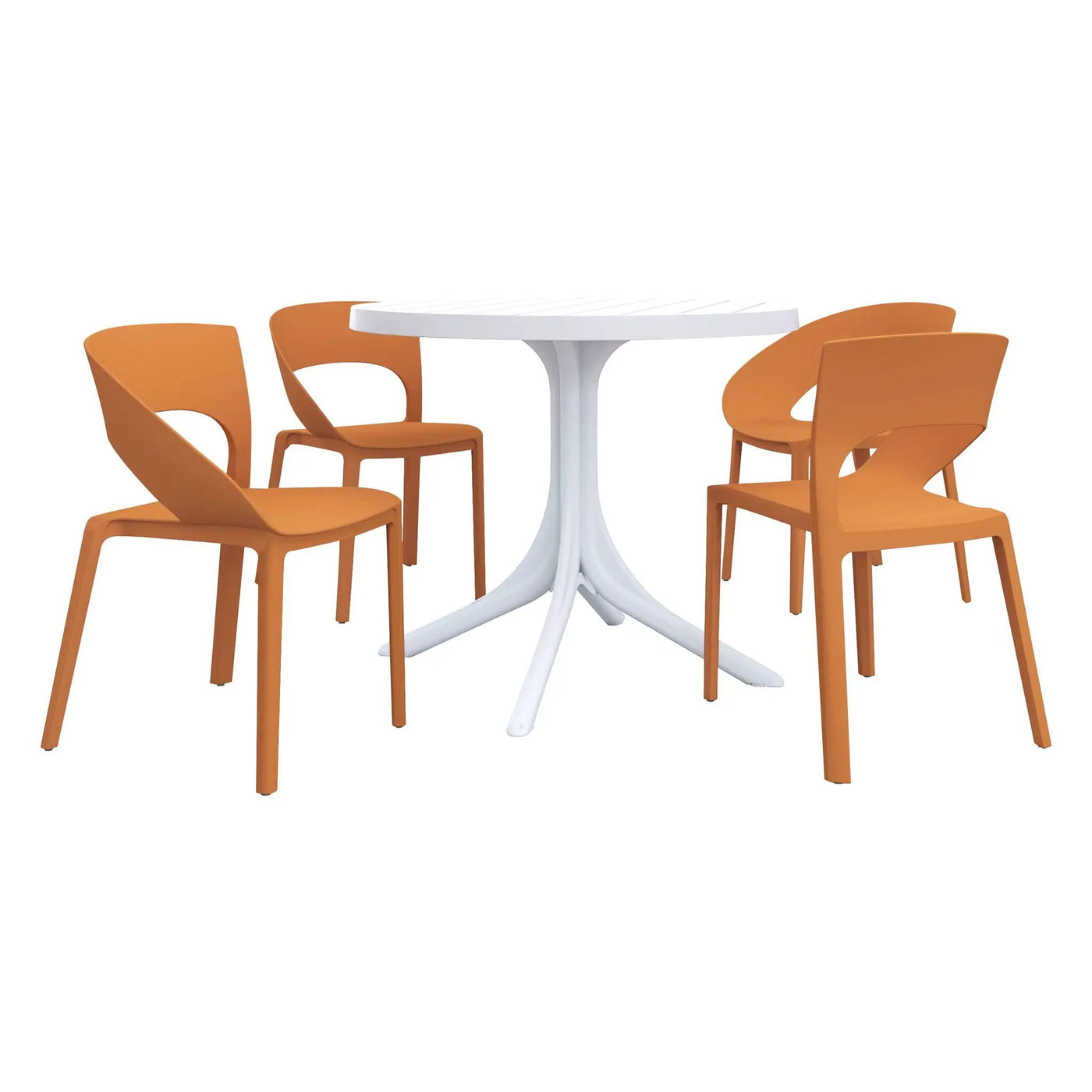 4 Piece Set Of Modern Designed Single Chairs With Round Table by HouseOfZazla