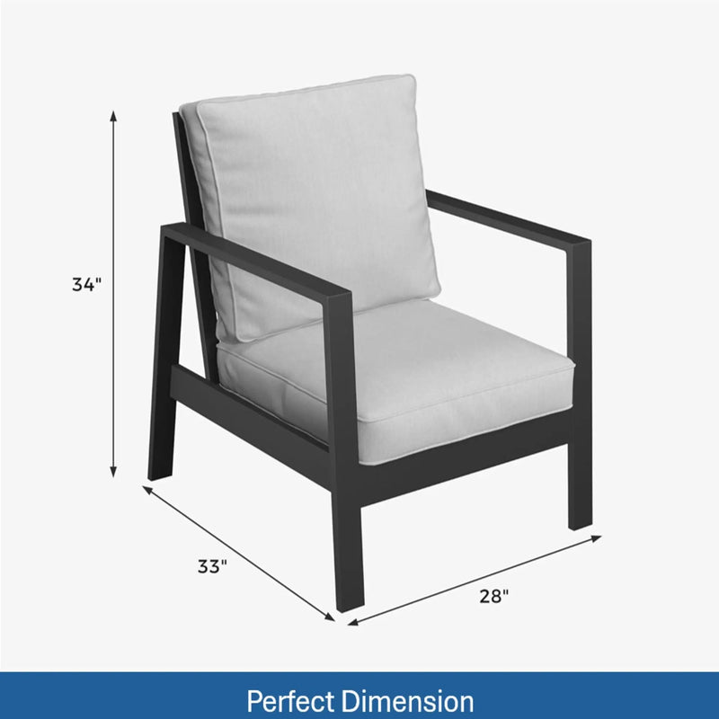 All-Weather Ergonomic Patio Armchairs With Thick Cushions (Set of 2) by HouseOfZazla