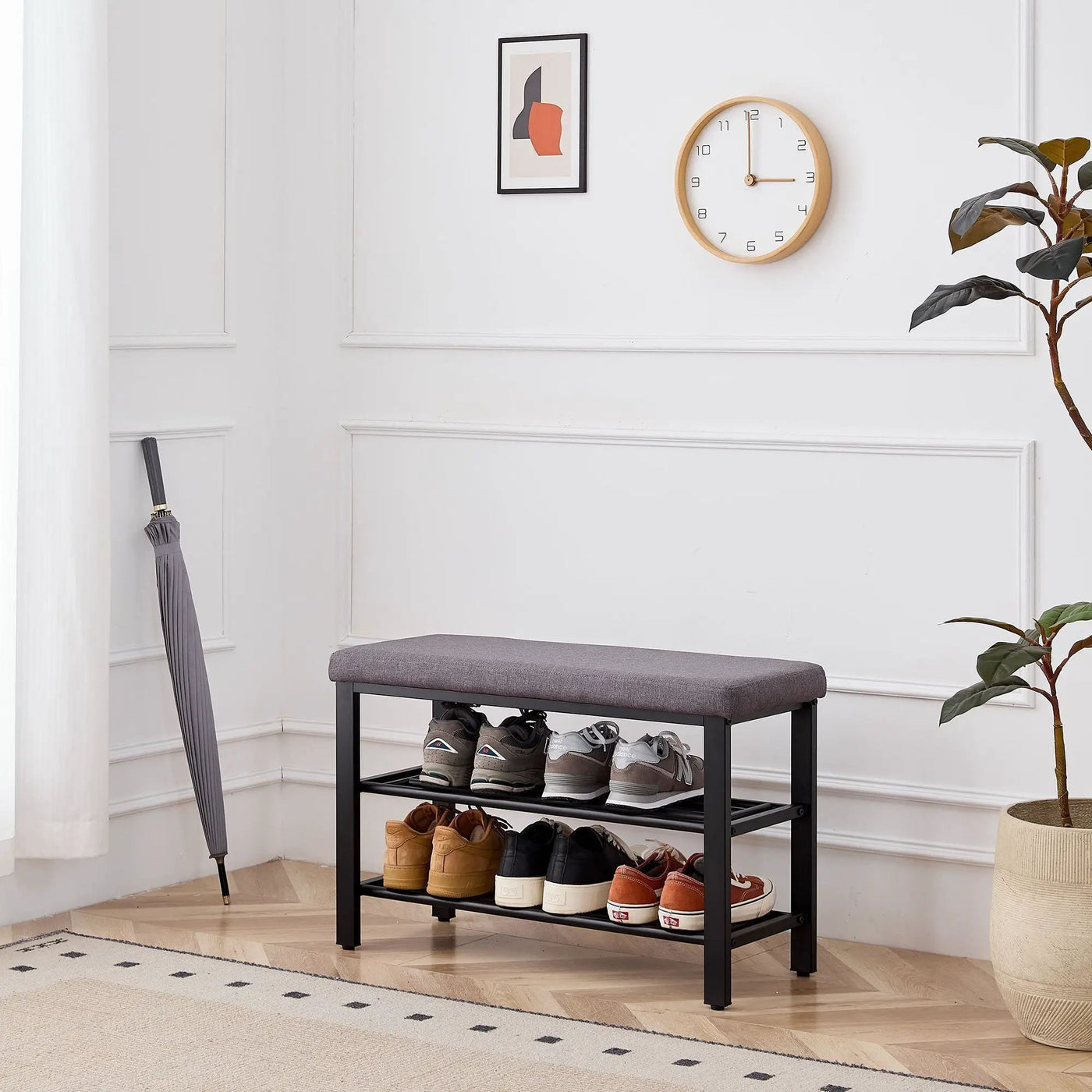 Shoe Bench With Cushion, Storage Seat For Entryway by HouseOfZazla
