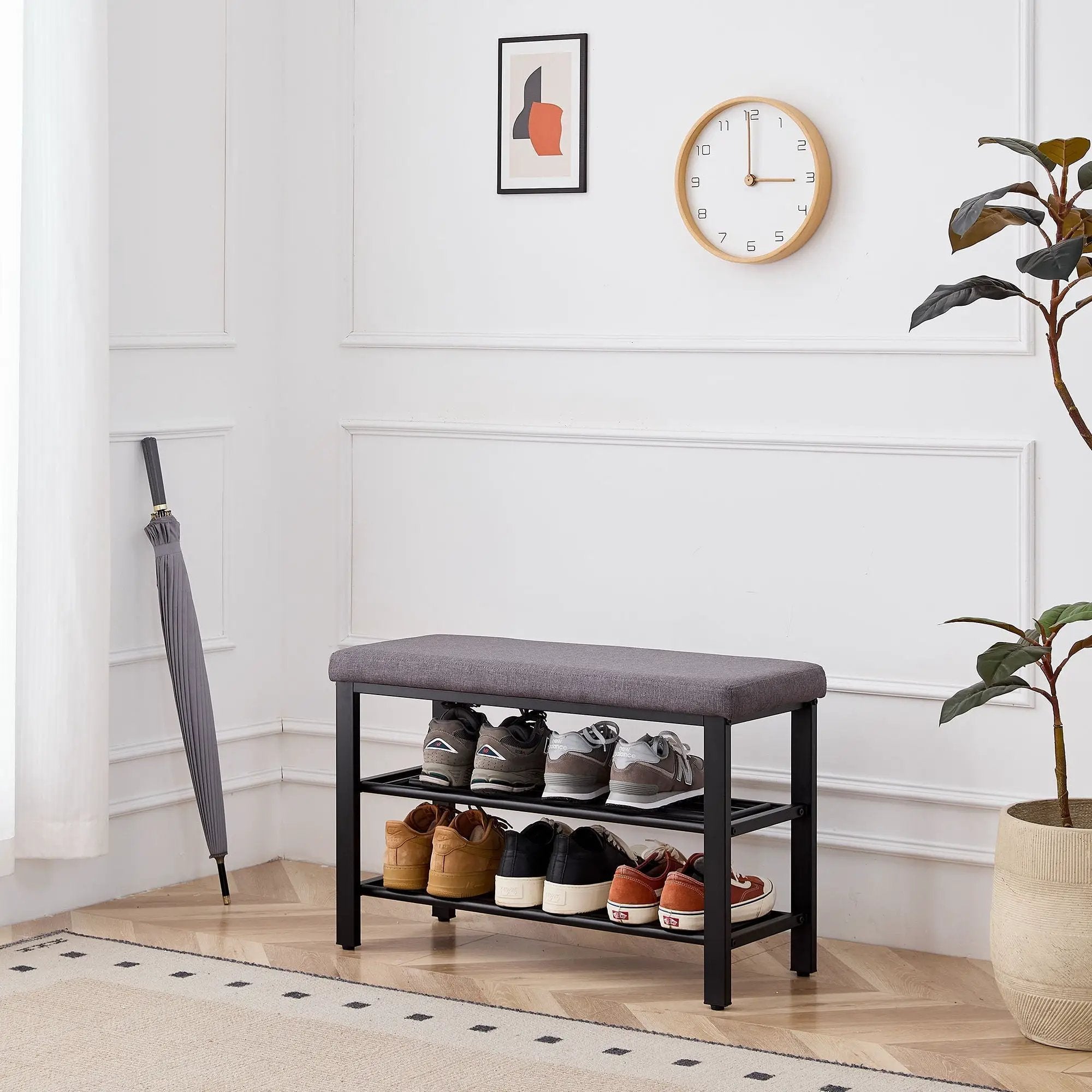 Shoe Bench With Cushion, Storage Seat For Entryway by HouseOfZazla
