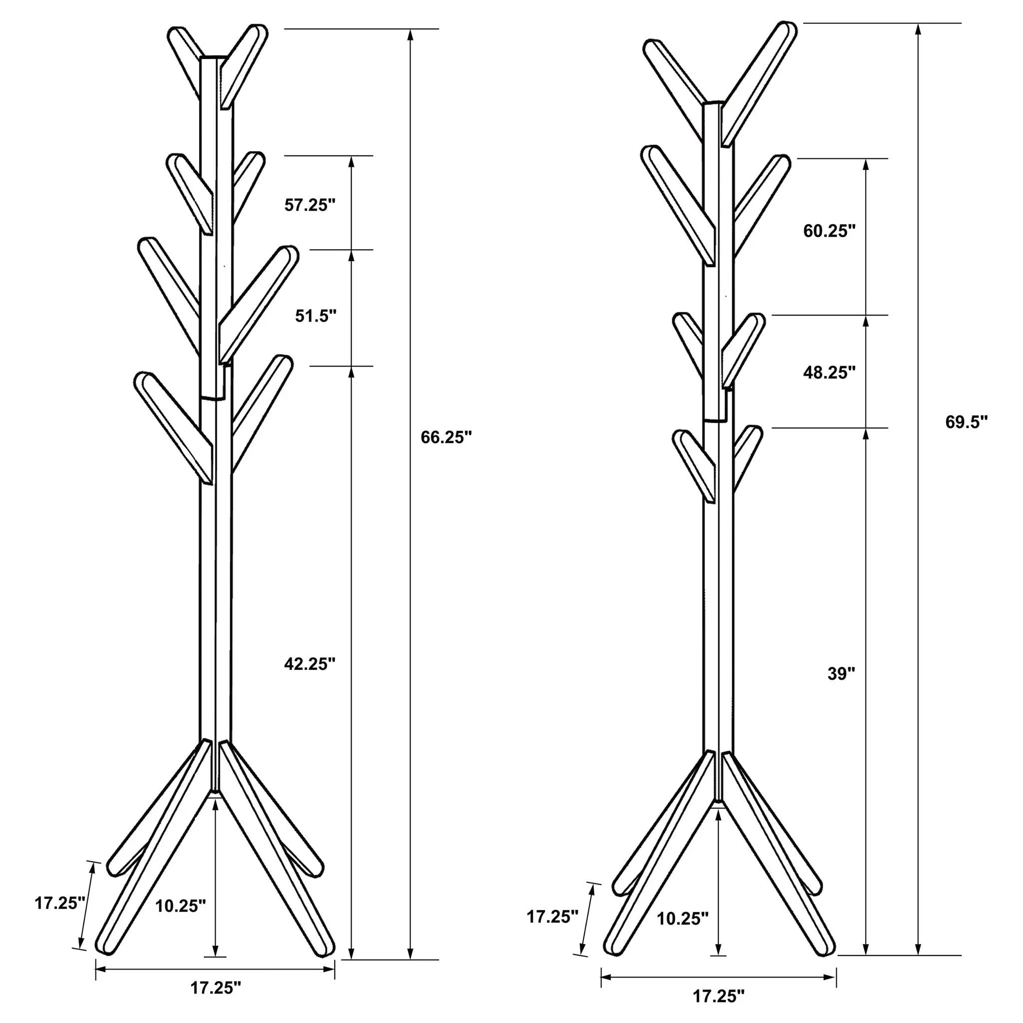 Margaret Solid Wood Coat Rack Clothing Hanger Cappuccino by Unique Piece Furniture