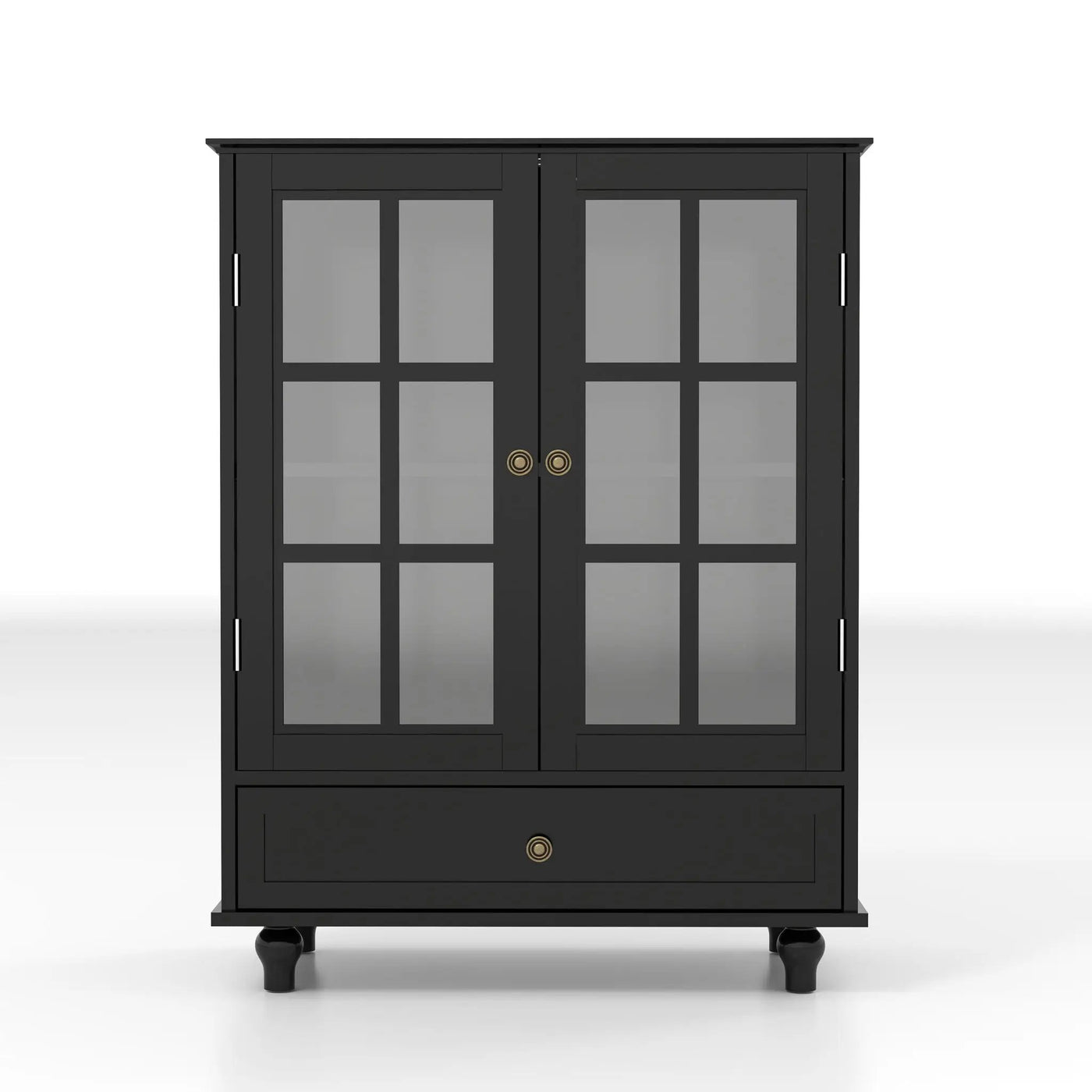 Minimalist Buffet Cabinet With Double Glass Doors And Drawer by HouseOfZazla