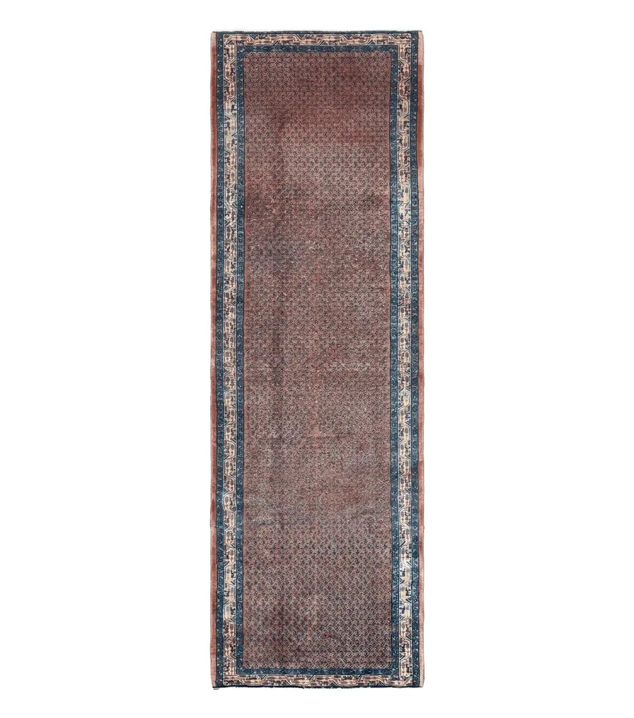 Antique Persian Seraband Runner 3.7 x 11 - Red, Wool, Mir Pattern by Jewel Rugs