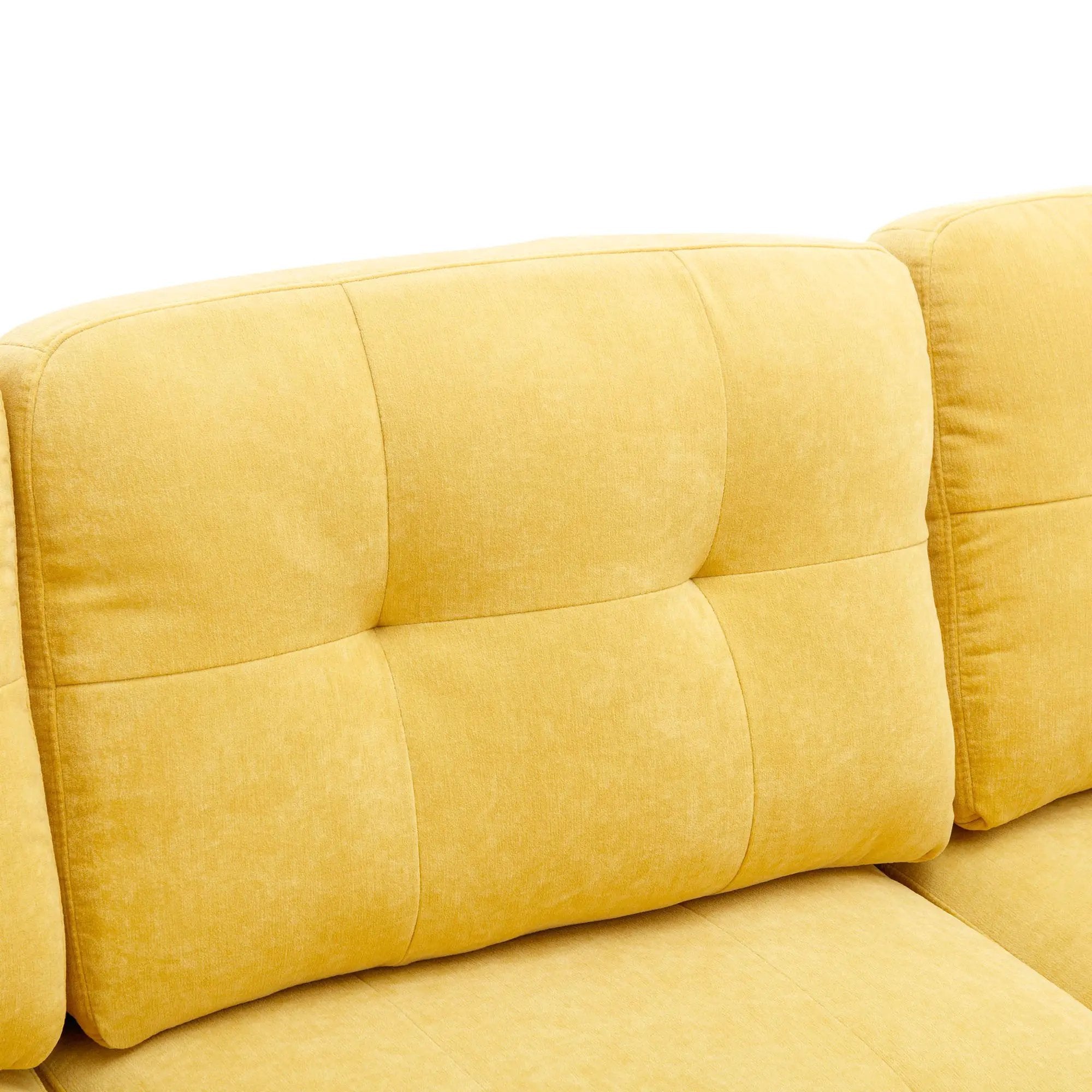 Modern L - Shape Convertible Sectional Sofa With Movable Ottoman