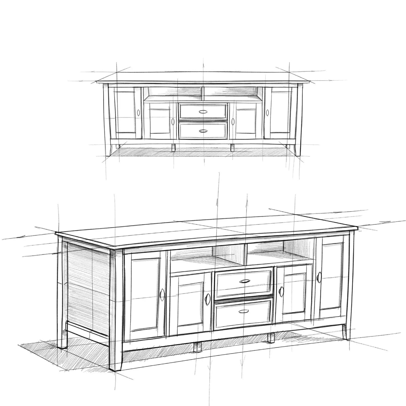 Warm Shaker - Handcrafted TV Media Stand by HouseOfZazla
