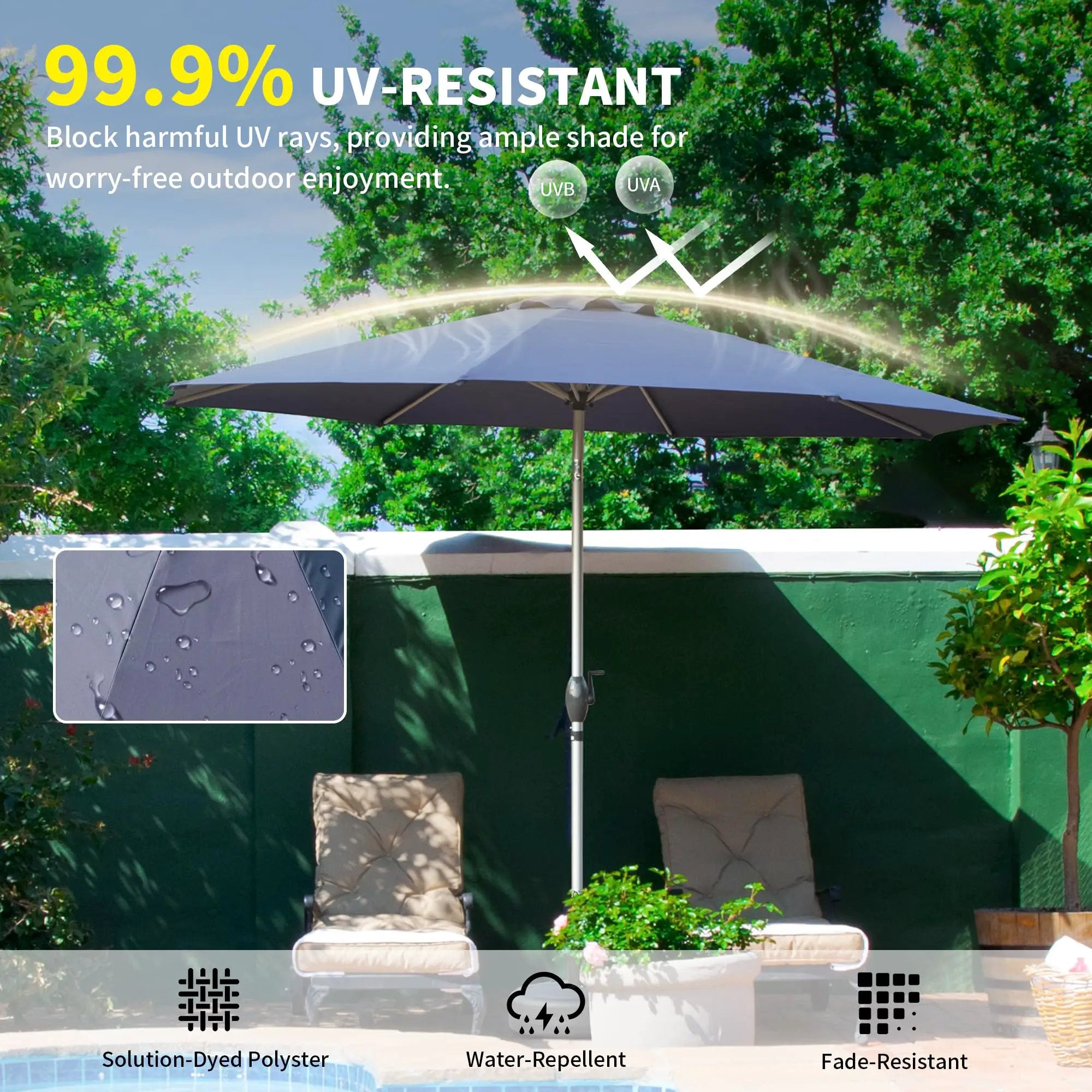 10FT Patio Umbrella - Navy Blue by HouseOfZazla
