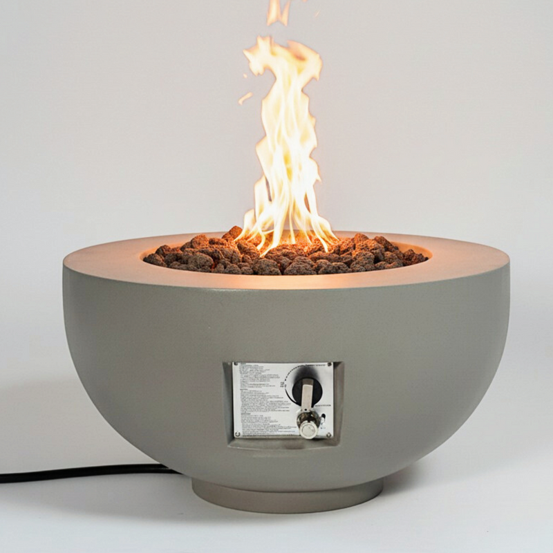 Outdoor Round Propane Fire Pit Table 28-inch, 40,000 BTU by HouseOfZazla