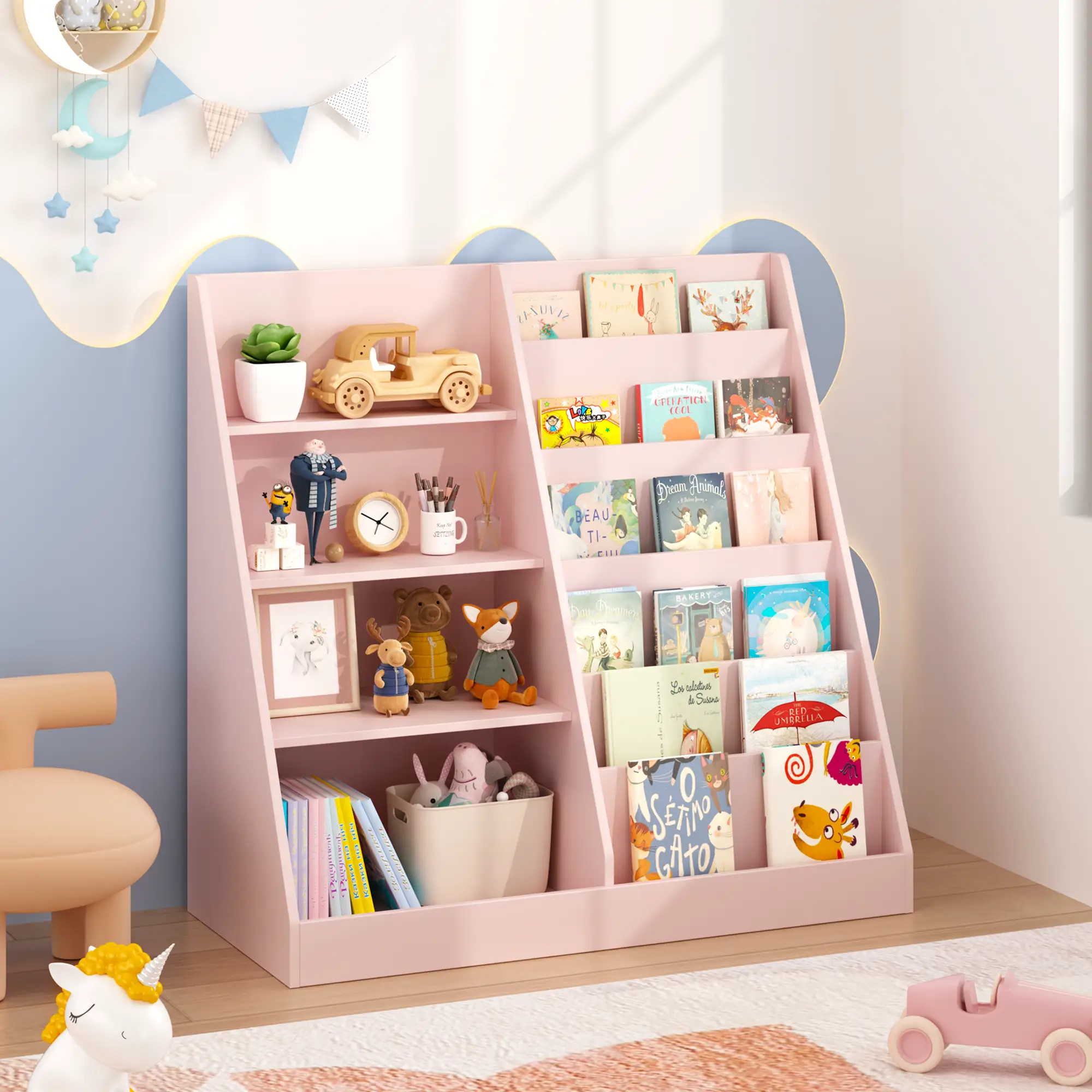 Kids Bookshelf and Toy Storage Organizer by HouseOfZazla