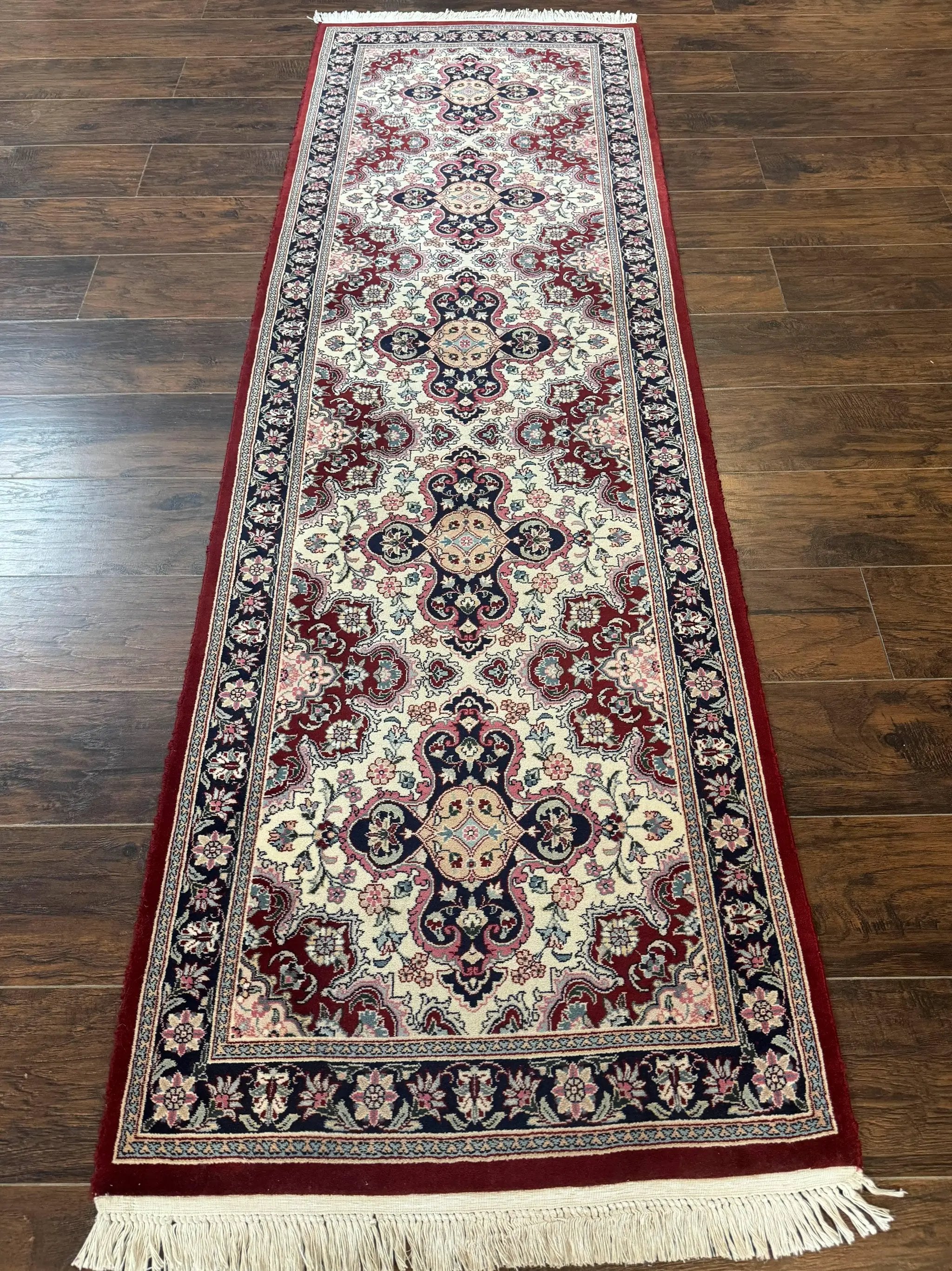 Sino Persian Runner Rug 2.7 x 8, Floral, Handmade, 250 KPSI by Jewel Rugs