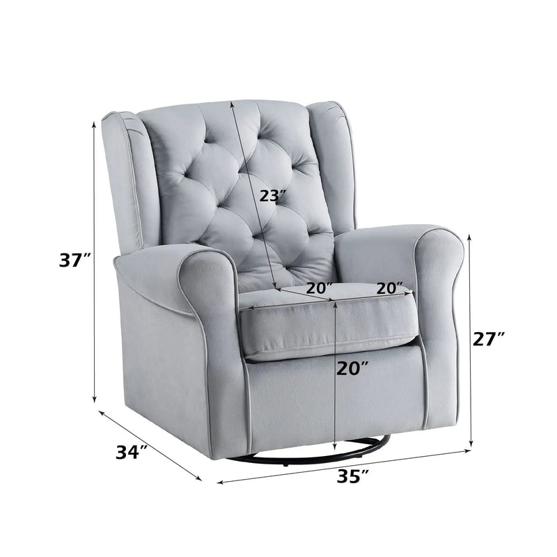 Glider Chair With Swivel - Gray by HouseOfZazla