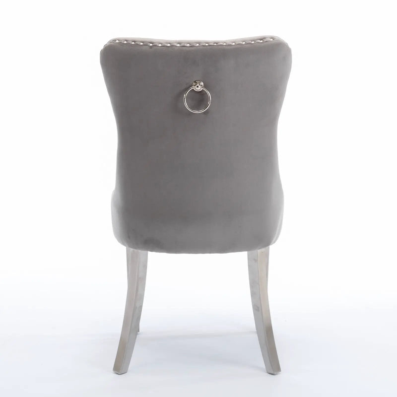 A&A Furniture Nikki Collection Modern Velvet Upholstered Dining Chairs - Set of 2 by HouseOfZazla