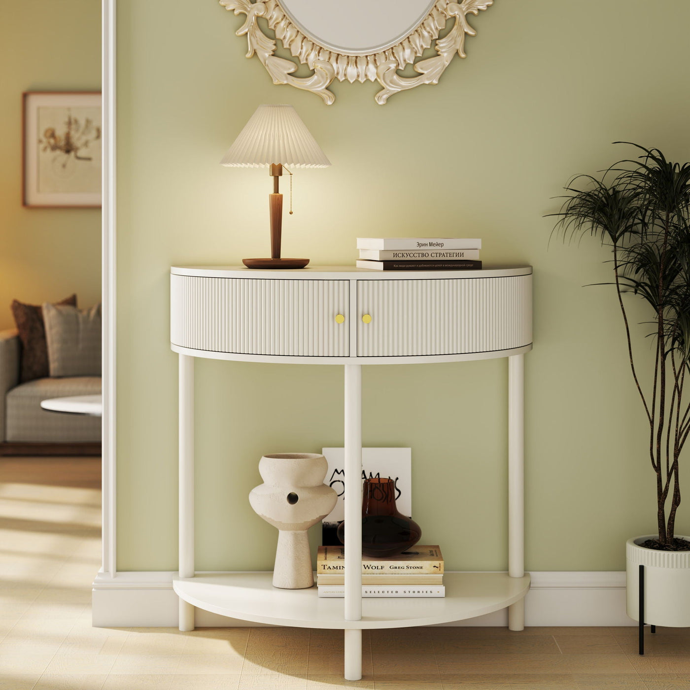 Demi Lune - Console Table With 2 Storage Drawers by Unique Piece Furniture