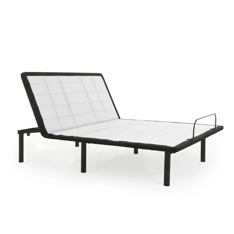 Model H Adjustable Base Full Size Metal Bed Frame Grey by HouseOfZazla
