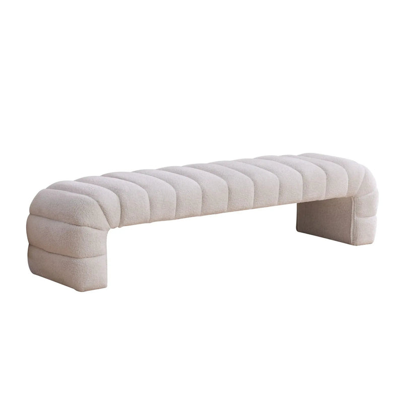 Modern Upholstered Armless Bed Bench With Channel Tufted Design by HouseOfZazla