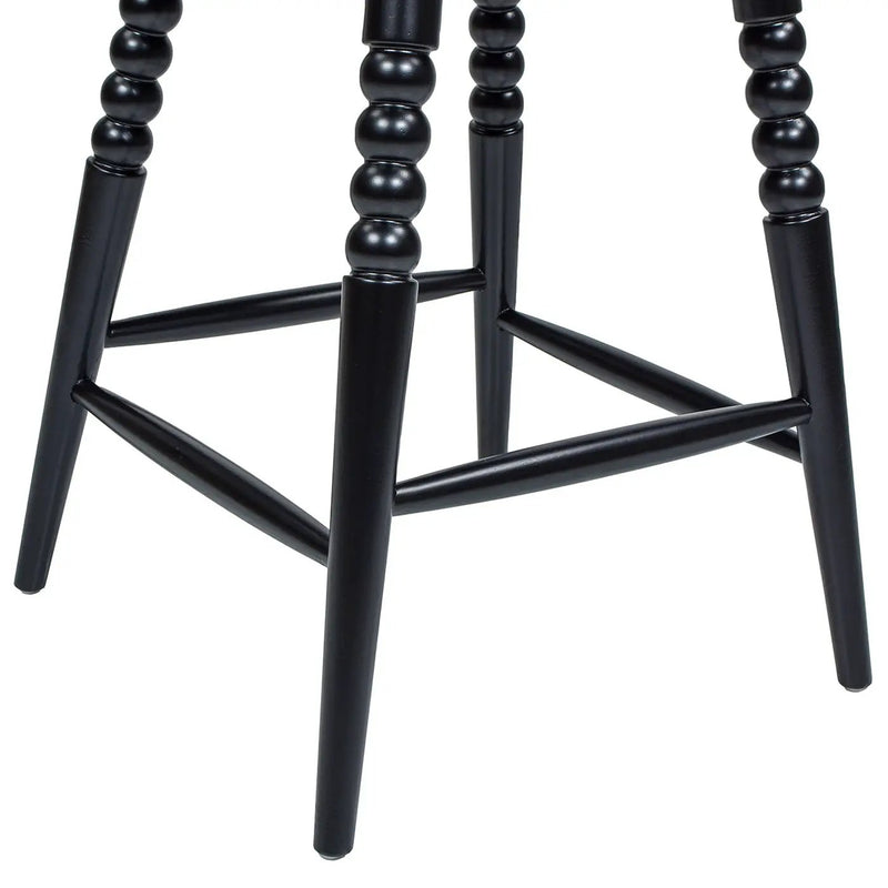 Breda - Turned Bubble Spindle Low Back Counter Stool - Black by HouseOfZazla