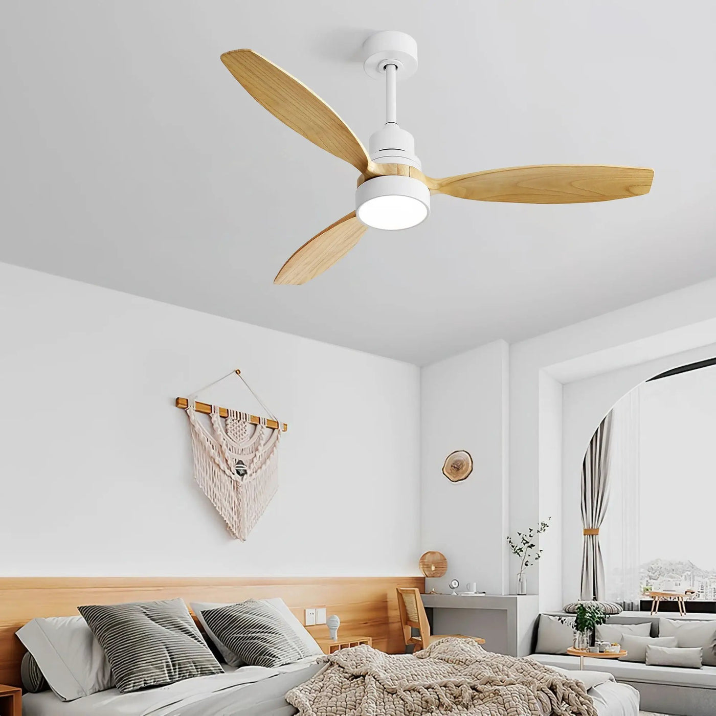 Indoor Ceiling Fan with Dimmable LED Light, 6-Speed Remote, Reversible Blades by HouseOfZazla