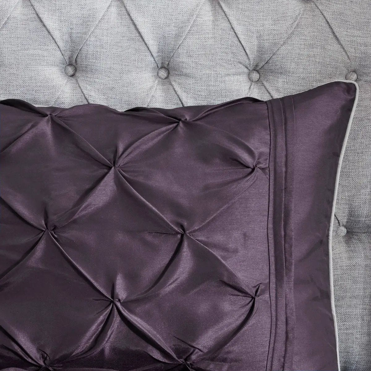 7 Piece Tufted Comforter Set Plum Queen by HouseOfZazla