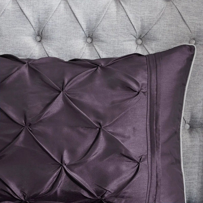 7 Piece Tufted Comforter Set Plum Queen by HouseOfZazla