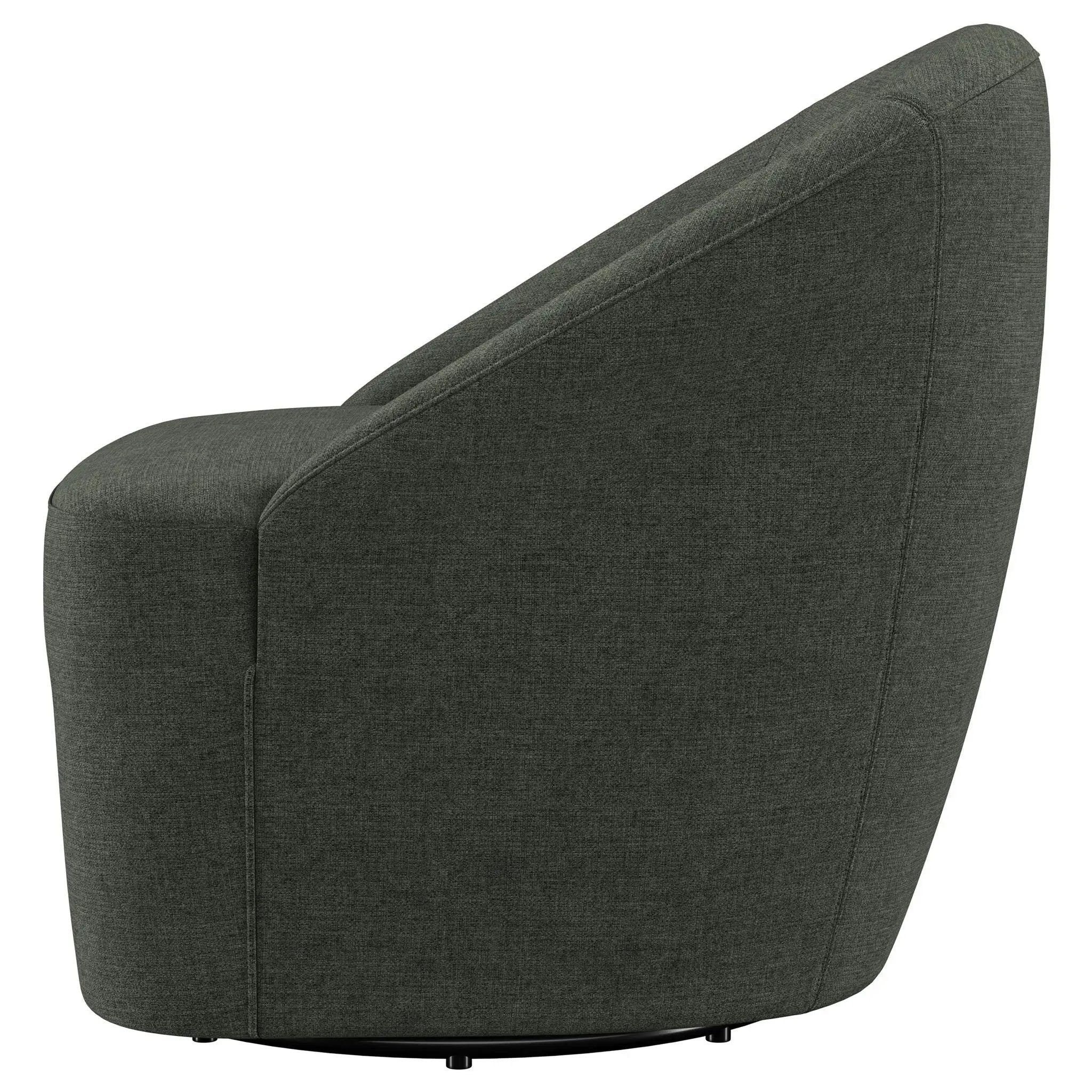 Leon Upholstered Barrel Accent Swivel Chair Hunter Green by Unique Piece Furniture