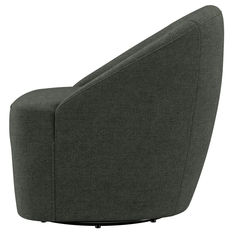 Leon Upholstered Barrel Accent Swivel Chair Hunter Green by Unique Piece Furniture