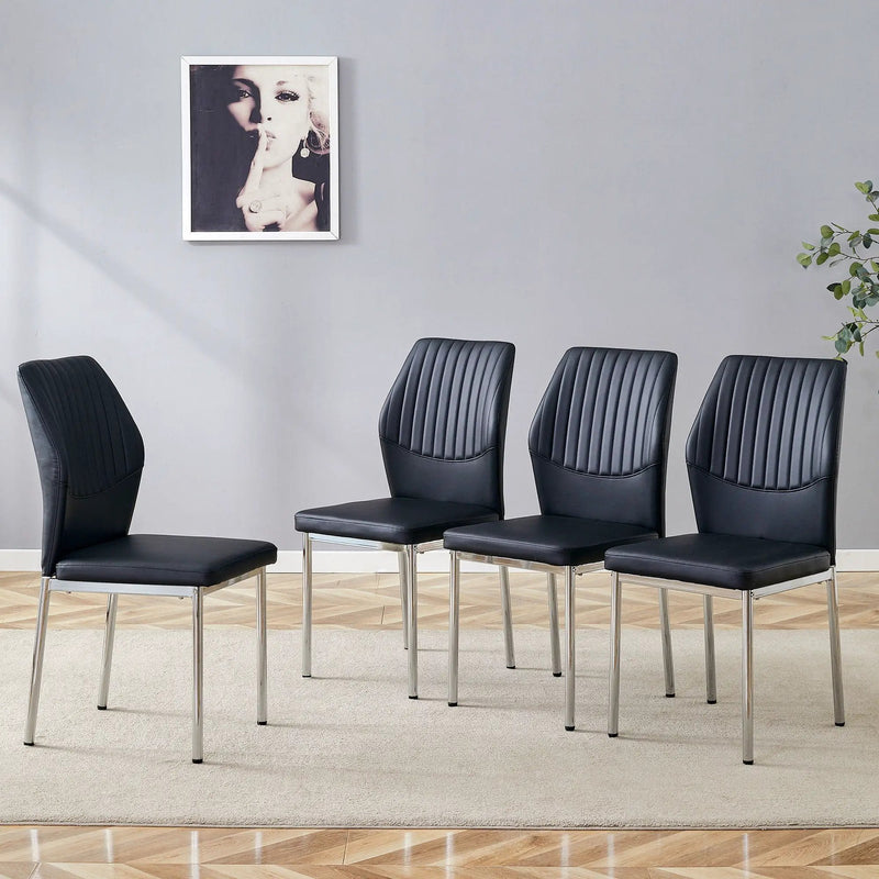 Luxury Simple High Resilience Dining Chair With Metal Legs by Unique Piece Furniture