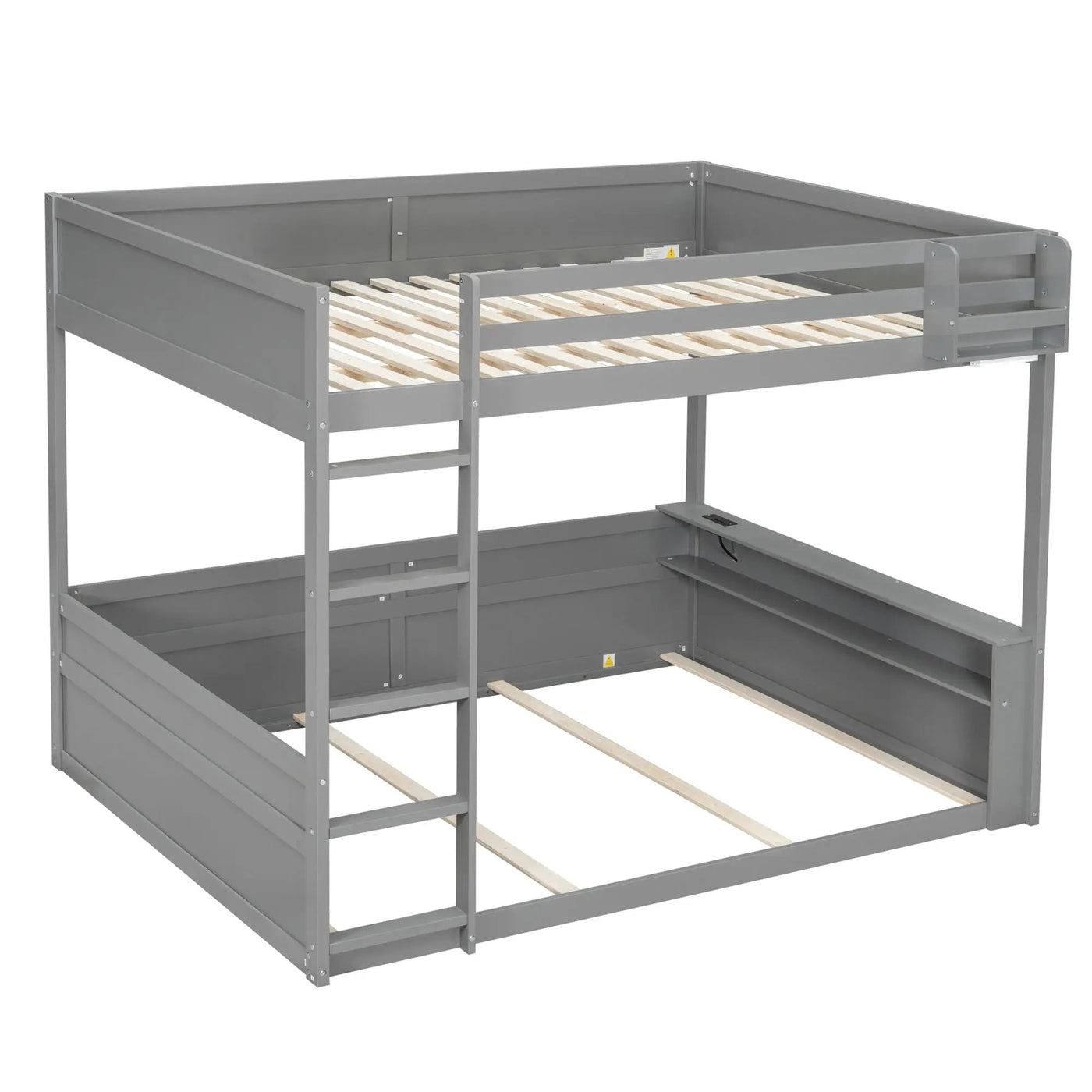 Bunk Bed With Built In Shelves, Storage Box, LED Light And USB Charging Station by HouseOfZazla