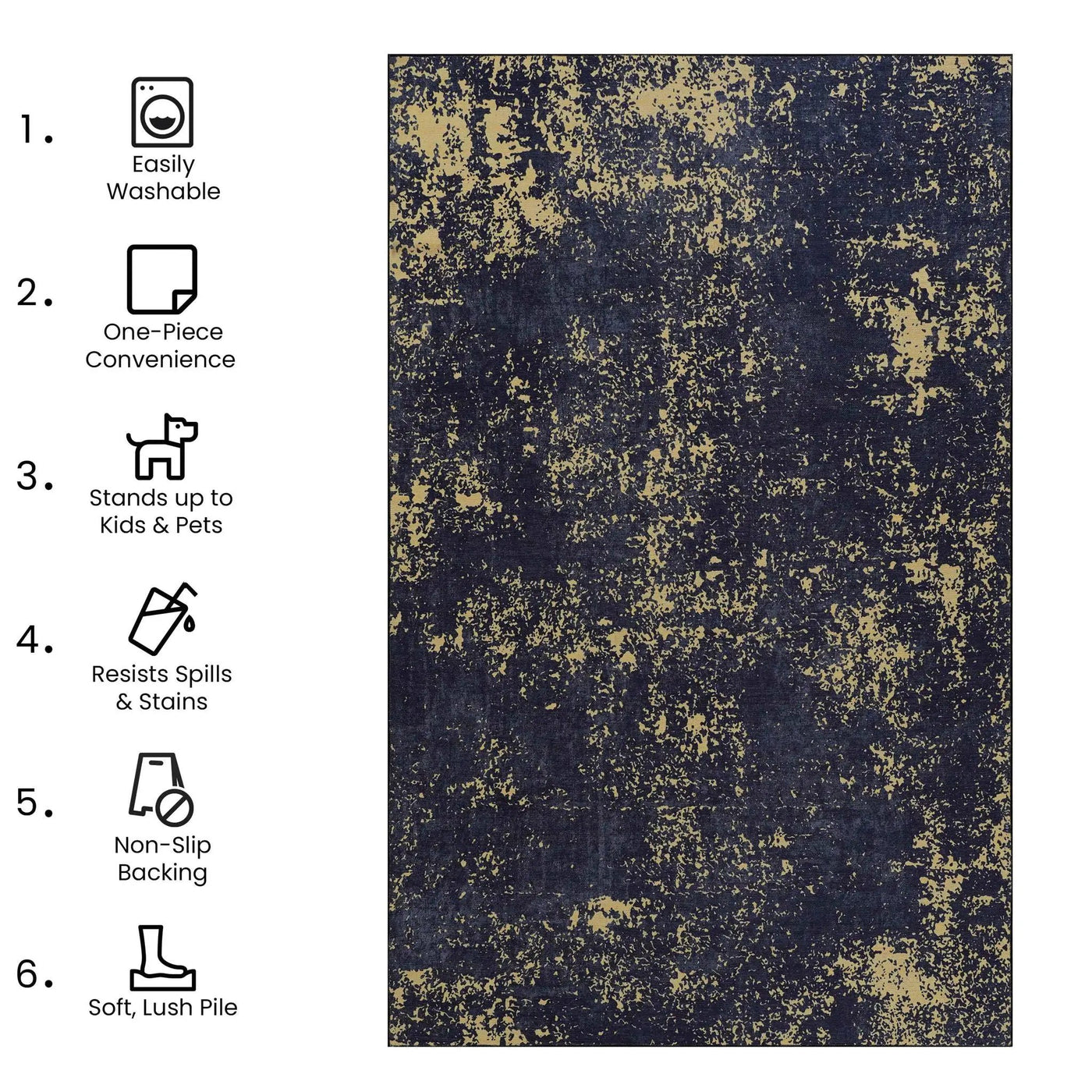 Maval - Stunning Washable Runner Rug by HouseOfZazla