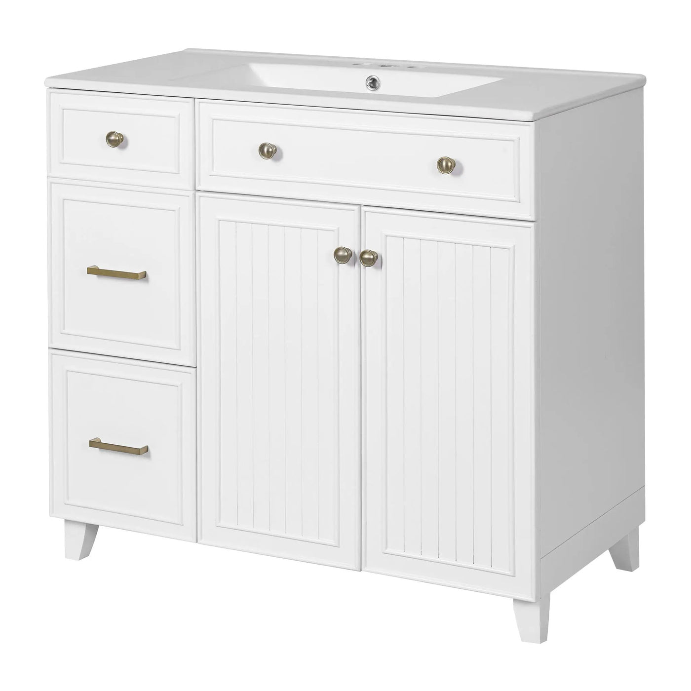 Bathroom Vanity With Sink, Soft Close Doors, Adjustable Shelves by HouseOfZazla