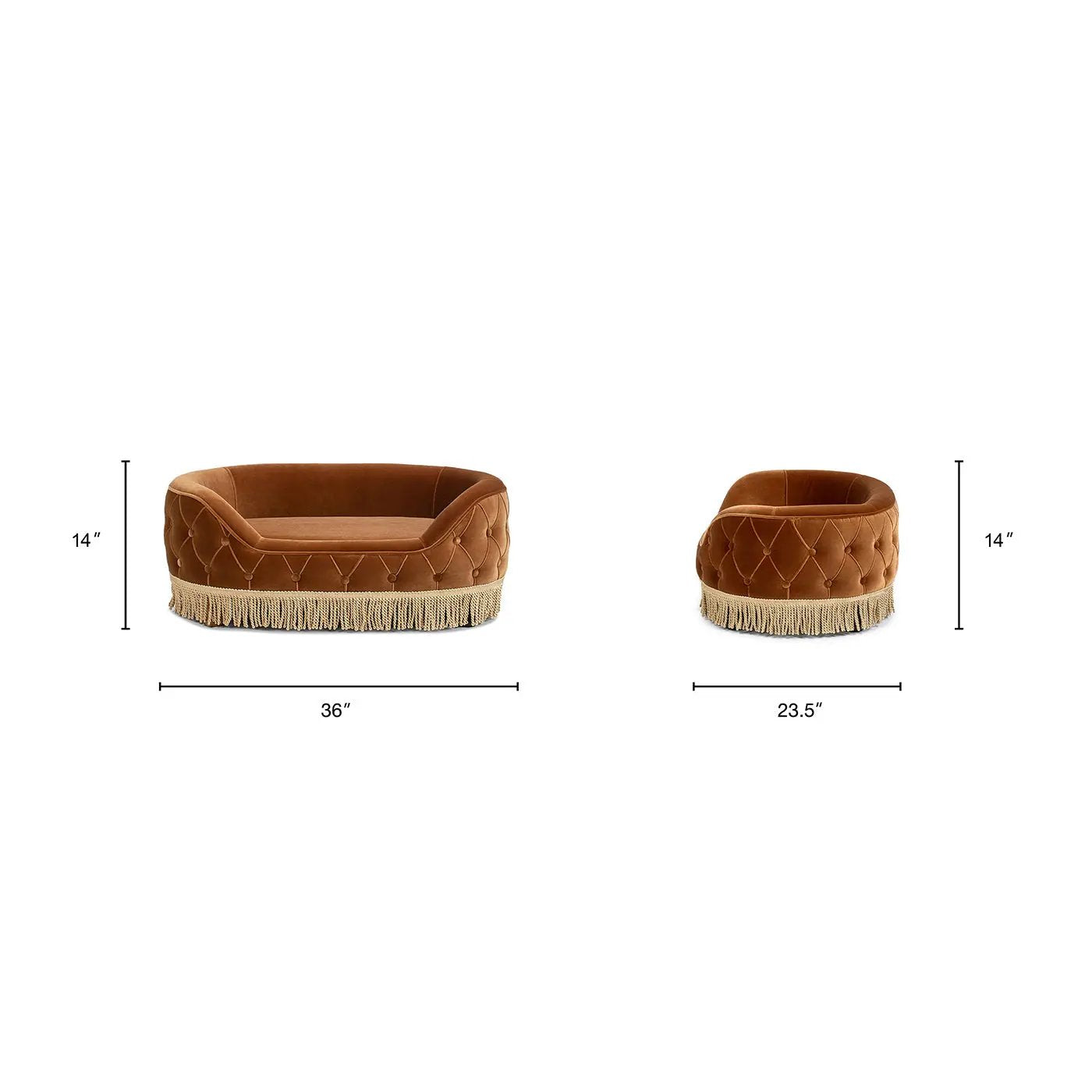 Monroe 33" Dog Sofa Bed - Medium in Burnt by HouseOfZazla