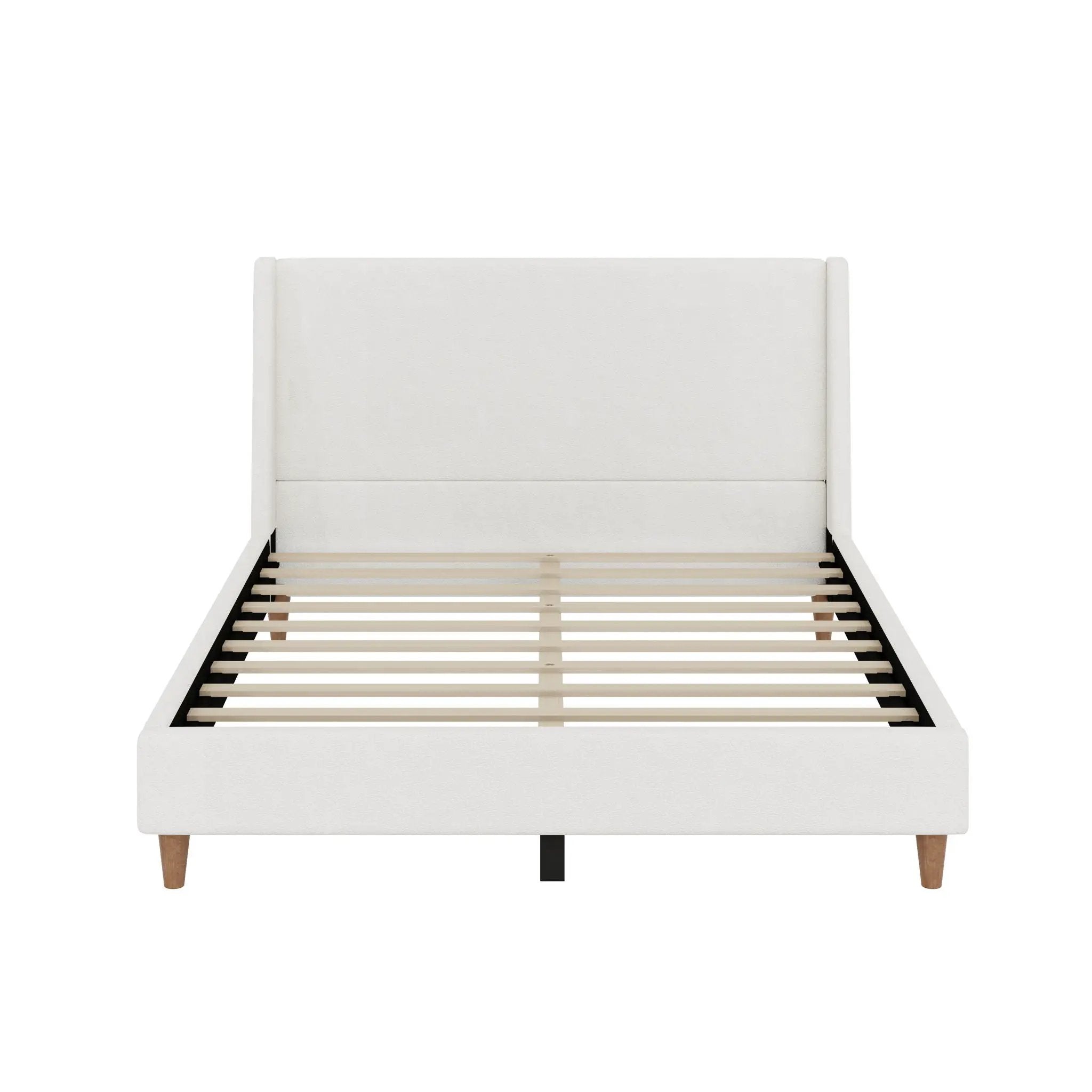 Upholstered Modern Platform Bed With Wingback Headboard by HouseOfZazla