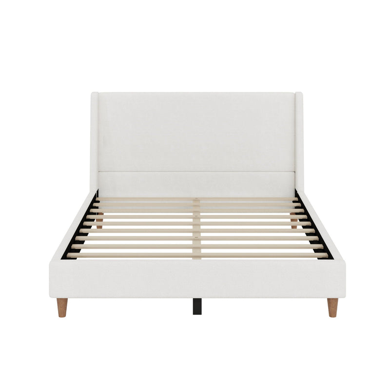 Upholstered Modern Platform Bed With Wingback Headboard by HouseOfZazla