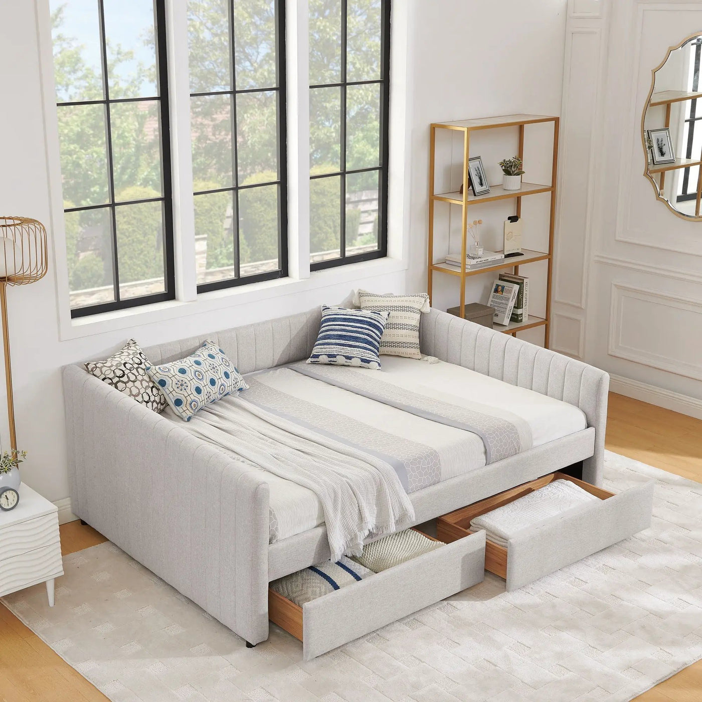 Upholstered Queen Daybed With 2 Drawers by HouseOfZazla