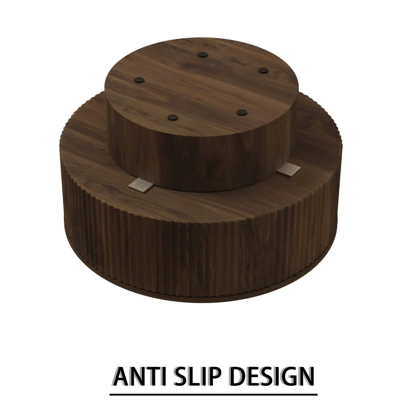 Modern Circular Coffee Table With Stripe Design And Storage Space by HouseOfZazla